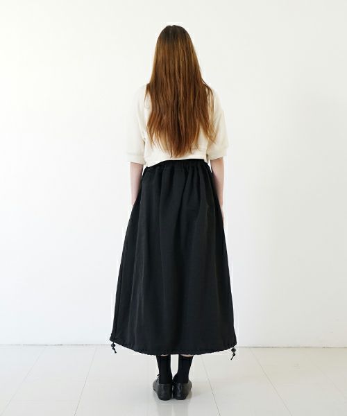 Mochi モチ balloon long skirt [ma24-sk-01/black] バルーンロングスカート