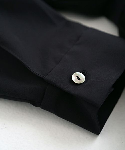 Mochi モチ tulle shirts dress[ms24-op-04/black] チュールシャツドレス