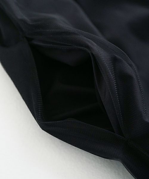 Mochi モチ tulle shirts dress[ms24-op-04/black] チュールシャツドレス