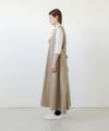 Mochi モチ v-neck belt dress [ms22-op-02/beige]] Vネックベルトドレス