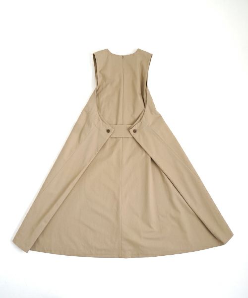 Mochi モチ v-neck belt dress [ms22-op-02/beige]] Vネックベルトドレス