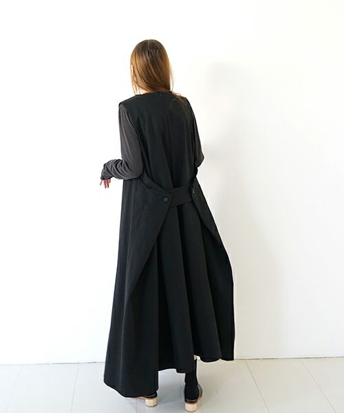 Mochi モチ v-neck belt dress [ms22-op-02/black] Vネックベルトドレス