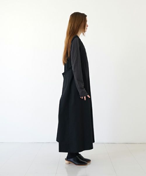 Mochi モチ v-neck belt dress [ms22-op-02/black] Vネックベルトドレス