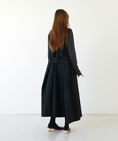 Mochi モチ v-neck belt dress [ms22-op-02/black] Vネックベルトドレス