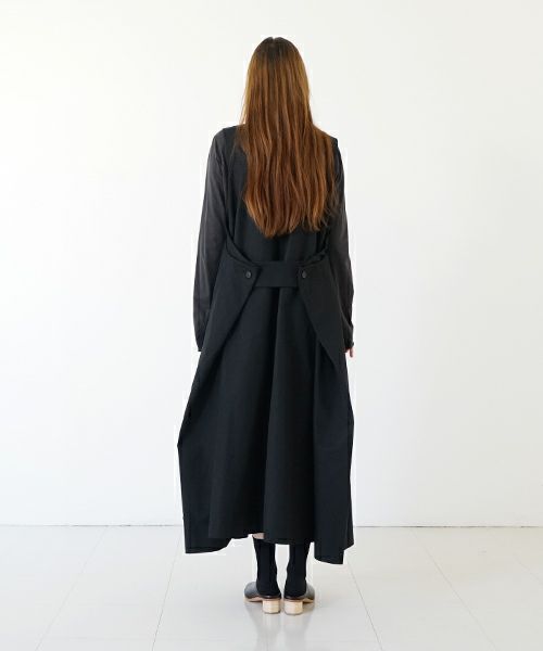 Mochi モチ v-neck belt dress [ms22-op-02/black] Vネックベルトドレス