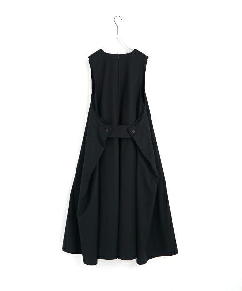 Mochi モチ v-neck belt dress [ms22-op-02/black] Vネックベルトドレス