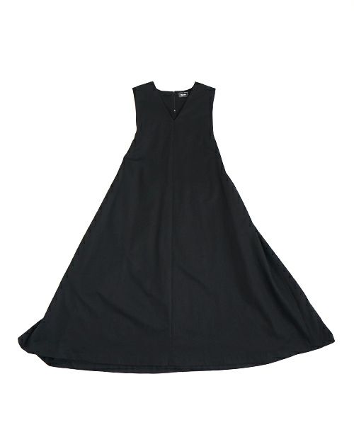 Mochi モチ v-neck belt dress [ms22-op-02/black] Vネックベルトドレス