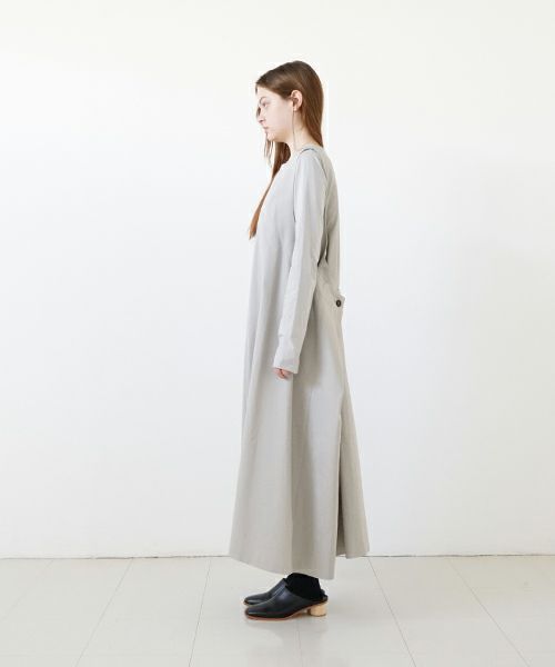 Mochi モチ v-neck belt dress [ms22-op-02/chalk] Vネックベルトドレス