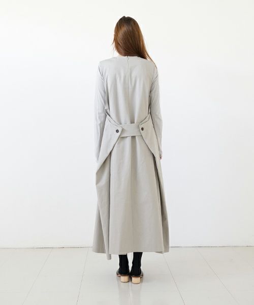 Mochi モチ v-neck belt dress [ms22-op-02/chalk] Vネックベルトドレス