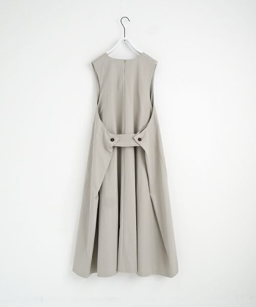 Mochi モチ v-neck belt dress [ms22-op-02/chalk] Vネックベルトドレス
