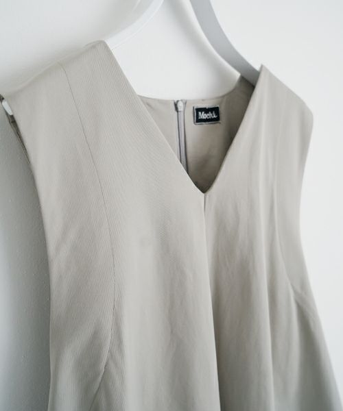Mochi モチ v-neck belt dress [ms22-op-02/chalk] Vネックベルトドレス