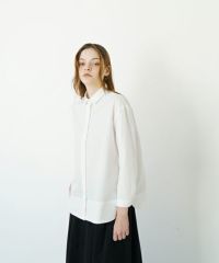 Mochi モチ tulle collar shirt [ms24-sh-01/off white] チュールカラーシャツ
