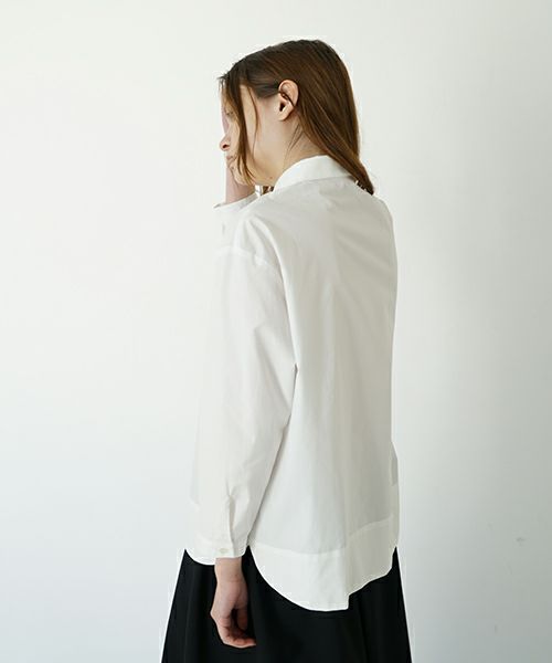 Mochi モチ tulle collar shirt [ms24-sh-01/off white] チュールカラーシャツ