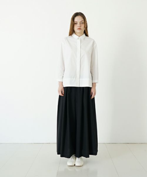 Mochi モチ tulle collar shirt [ms24-sh-01/off white] チュールカラーシャツ