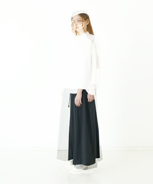 Mochi モチ tulle collar shirt [ms24-sh-01/off white] チュールカラーシャツ