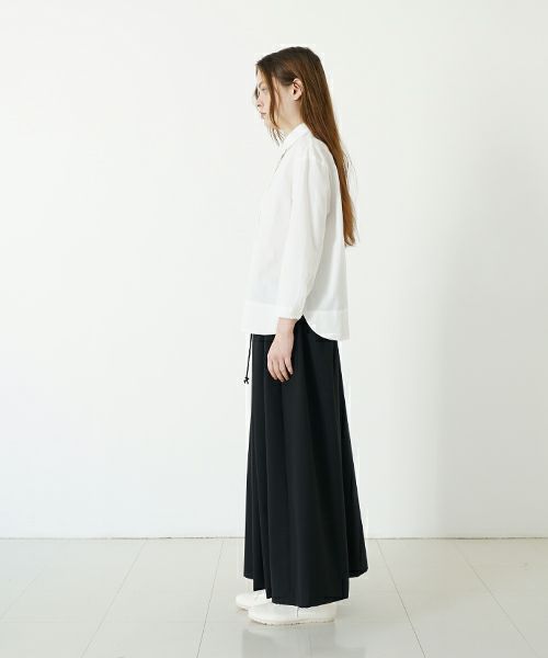 Mochi モチ tulle collar shirt [ms24-sh-01/off white] チュールカラーシャツ