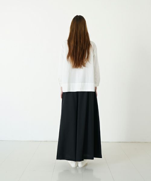 Mochi モチ tulle collar shirt [ms24-sh-01/off white] チュールカラーシャツ