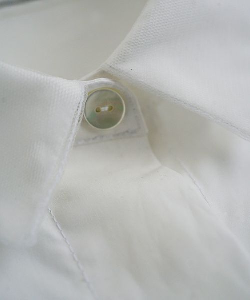 Mochi モチ tulle collar shirt [ms24-sh-01/off white] チュールカラーシャツ