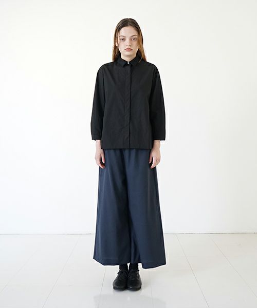 Mochi モチ tulle collar shirt [ms24-sh-01/black] チュールカラーシャツ