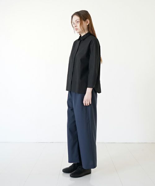 Mochi モチ tulle collar shirt [ms24-sh-01/black] チュールカラーシャツ