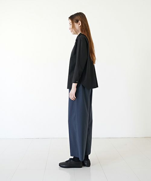 Mochi モチ tulle collar shirt [ms24-sh-01/black] チュールカラーシャツ