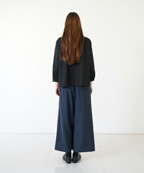 Mochi モチ tulle collar shirt [ms24-sh-01/black] チュールカラーシャツ
