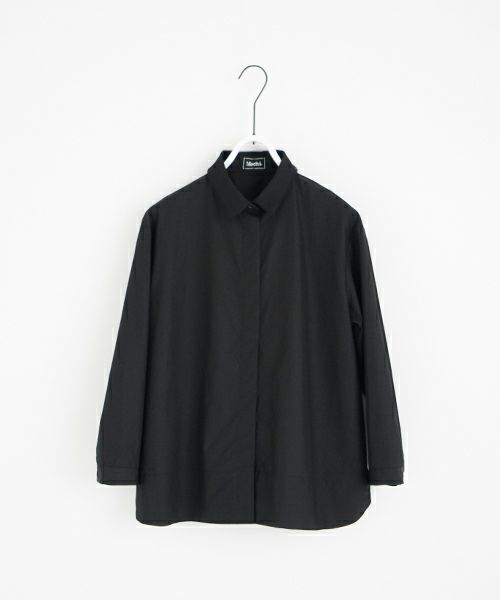 Mochi モチ tulle collar shirt [ms24-sh-01/black] チュールカラーシャツ