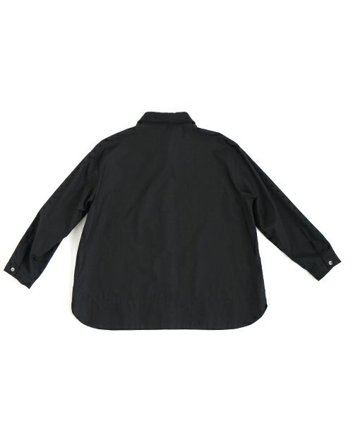 Mochi モチ tulle collar shirt [ms24-sh-01/black] チュールカラーシャツ