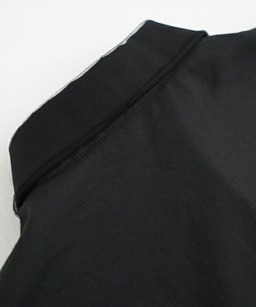 Mochi モチ tulle collar shirt [ms24-sh-01/black] チュールカラーシャツ