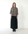 Mochi モチ tuck t-shirt [ms22-to-02/greige] タックTシャツ