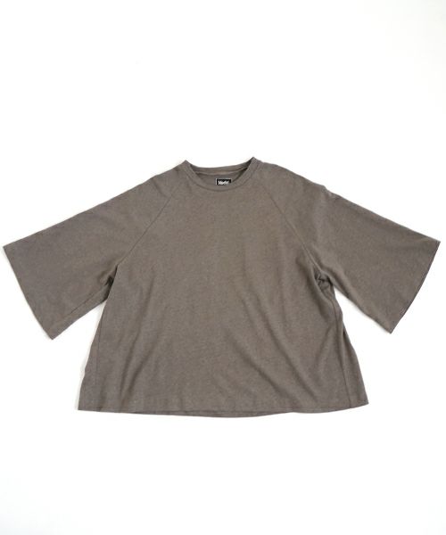 Mochi モチ tuck t-shirt [ms22-to-02/greige] タックTシャツ