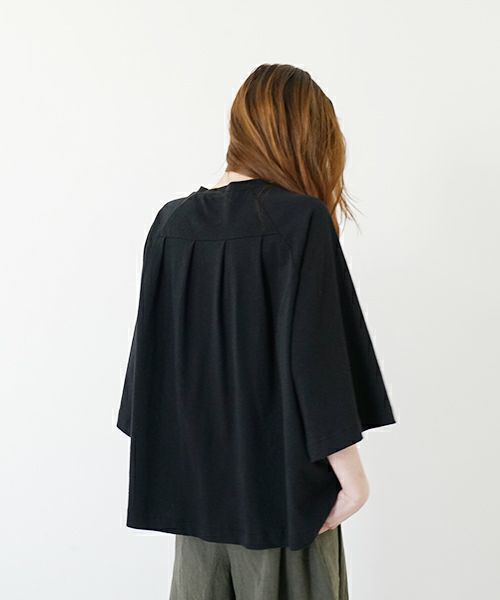 Mochi モチ tuck t-shirt [ms22-to-02/black] タックTシャツ