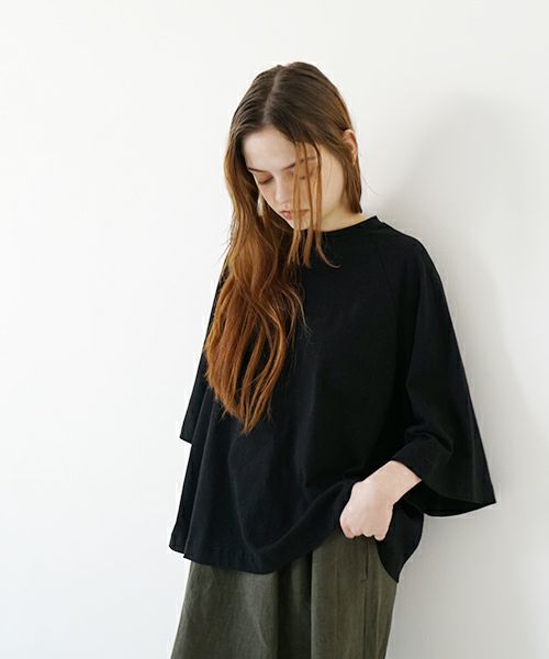Mochi モチ tuck t-shirt [ms22-to-02/black] タックTシャツ