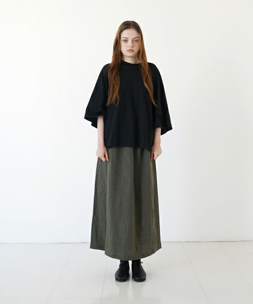 Mochi モチ tuck t-shirt [ms22-to-02/black] タックTシャツ