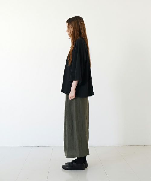 Mochi モチ tuck t-shirt [ms22-to-02/black] タックTシャツ