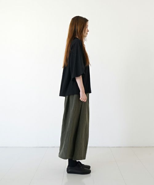 Mochi モチ tuck t-shirt [ms22-to-02/black] タックTシャツ