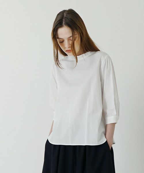 Mochi モチ gather blouse(organic cotton)[ms21-b-01/off white]