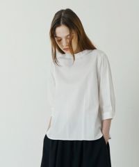 Mochi モチ gather blouse(organic cotton)[ms21-b-01/off white]