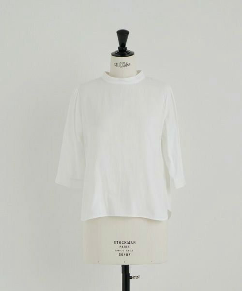 Mochi モチ gather blouse(organic cotton)[ms21-b-01/off white]