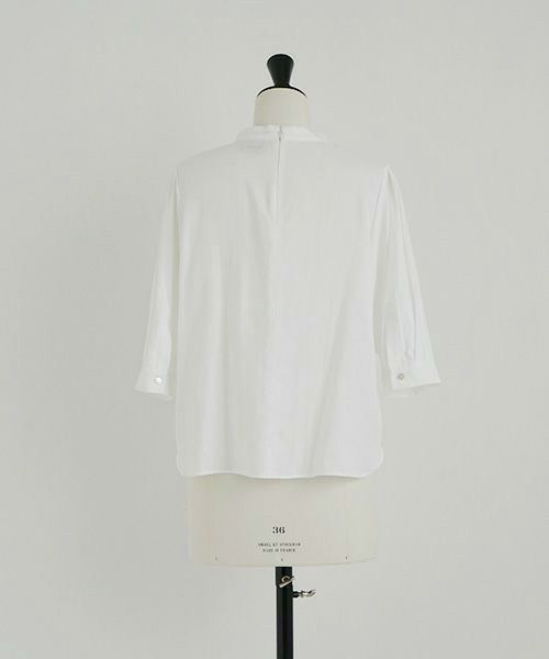 Mochi モチ gather blouse(organic cotton)[ms21-b-01/off white]