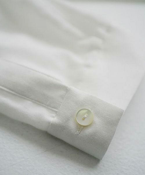 Mochi モチ gather blouse(organic cotton)[ms21-b-01/off white]