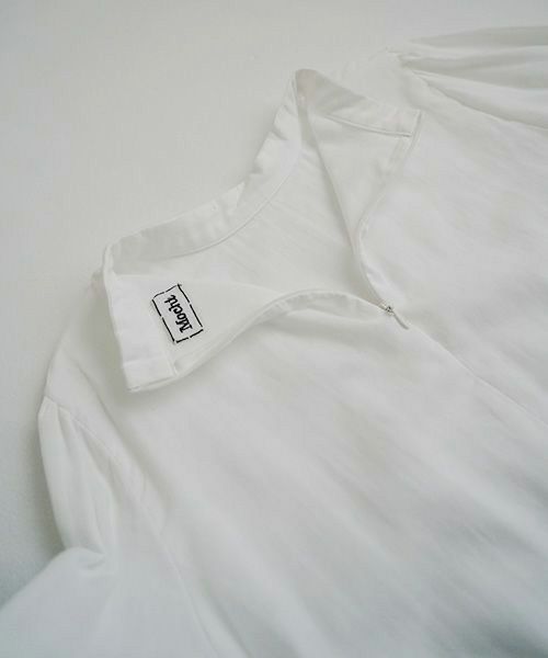 Mochi モチ gather blouse(organic cotton)[ms21-b-01/off white]