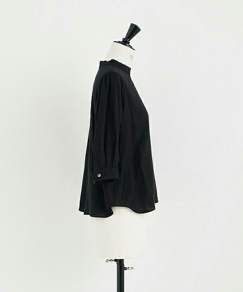 Mochi モチ gather blouse(organic cotton)[ms21-b-01/black] ギャザーブラウス