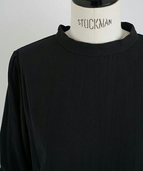 Mochi モチ gather blouse(organic cotton)[ms21-b-01/black] ギャザーブラウス