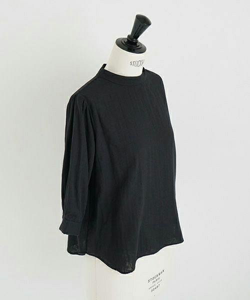 Mochi モチ gather blouse(organic cotton)[ms21-b-01/black] ギャザーブラウス