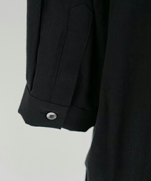 Mochi モチ gather blouse(organic cotton)[ms21-b-01/black] ギャザーブラウス