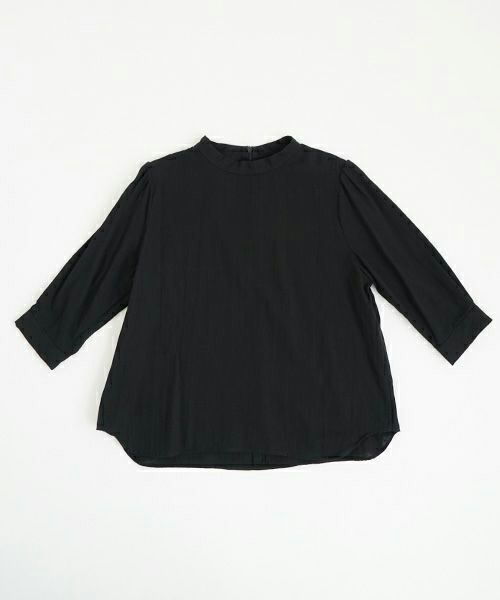 Mochi モチ gather blouse(organic cotton)[ms21-b-01/black] ギャザーブラウス