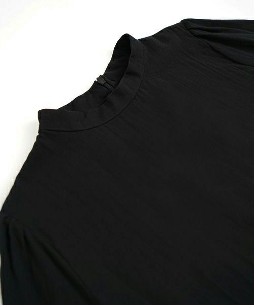 Mochi モチ gather blouse(organic cotton)[ms21-b-01/black] ギャザーブラウス