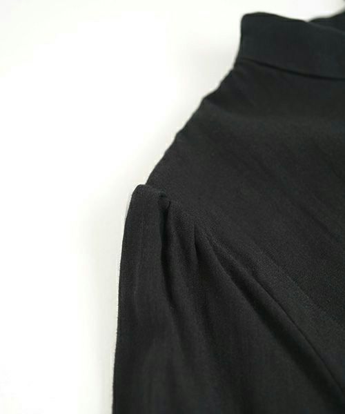 Mochi モチ gather blouse(organic cotton)[ms21-b-01/black] ギャザーブラウス