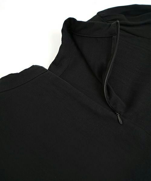 Mochi モチ gather blouse(organic cotton)[ms21-b-01/black] ギャザーブラウス